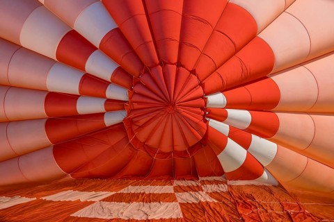 The inside of a balloon envelope