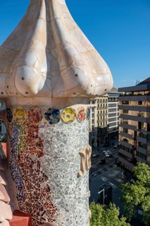 Chimney on the roof of Casa Batllo by Antoni Gaudi