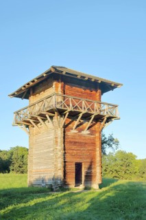 Reconstructed historical Roman tower on the Upper Germanic-Rhaetian Limes