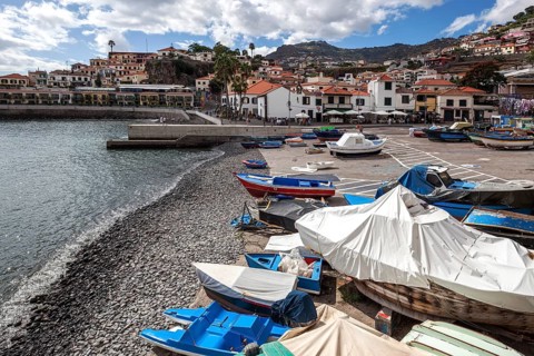 Harbour with colourful fishing boats