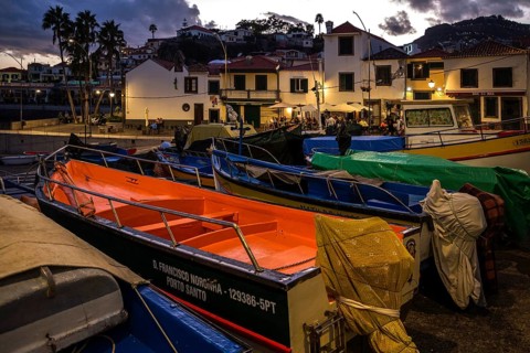 Harbour with colourful fishing boats