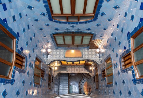 Atrium of Casa Batllo by Antoni Gaudi