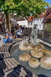 The -Fischerbueble- in the Fischerbrunnen by the sculptor Fidelis Bentele
