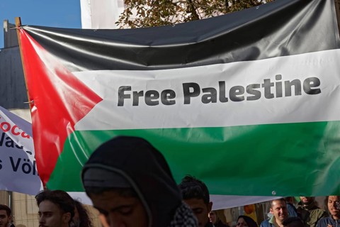 Flag with writing Free Palestine