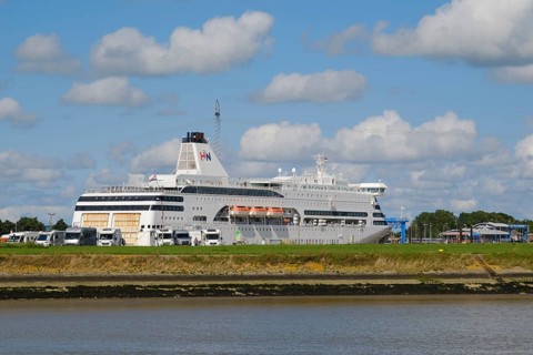 Ship Romantika of Holland Norway Lines at Emskai