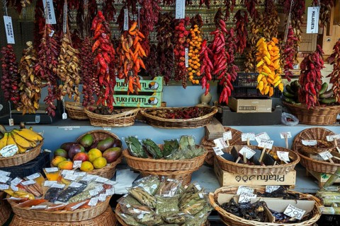 Stall with exotic fruits