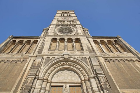 Neo-Romanesque Church of the Holy Spirit with tympanum