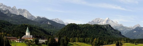 Elmau Castle and Wetterstein Mountains