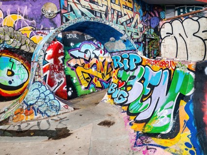 Graffiti in the autonomous city of Christiania in Copenhagen