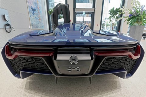 E- car Nio EP9 in the showroom