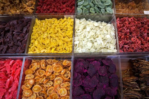 Dried and candied fruit and fruit stall
