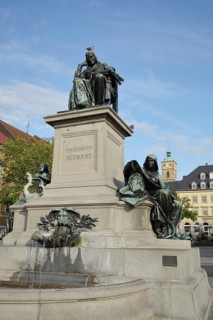 Friedrich Rueckert monument with sculptures
