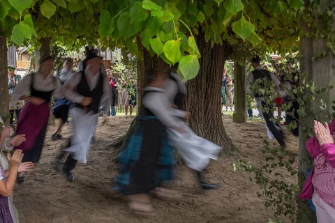Kirchweih dance couples dancing around the dance lime tree