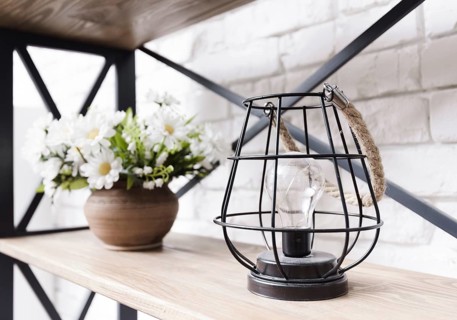 Close up decoration stylish shelf