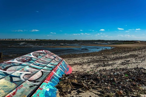 On the Millstone Trail towards the Dead Horse Bay off the Barren Island and Floyd Bennett Field. Brooklyn