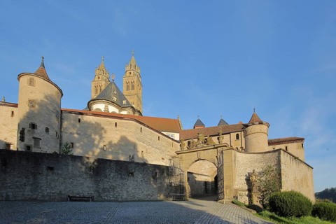 Entrance with archway to the Romanesque Comburg monastery complex