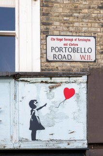 Street sign and Banksy motif