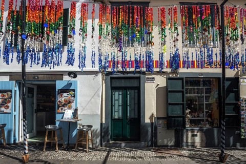 Street with restaurant