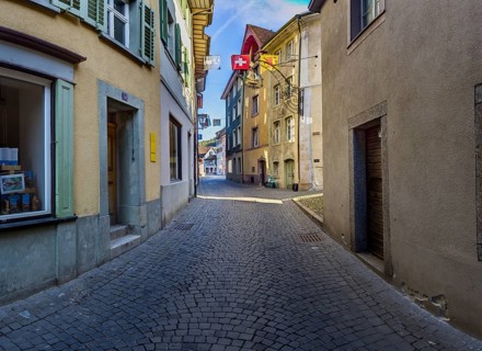 Gasse am Abend in Laufenburg