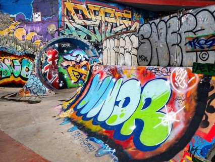 Graffiti in the autonomous city of Christiania in Copenhagen