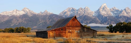 T. A. Moulton Barn in front of the Teton Range