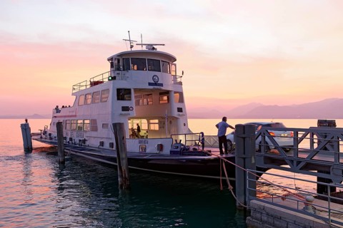 Lake Garda car ferry at the jetty