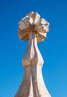 Chimney on the roof of Casa Batllo by Antoni Gaudi