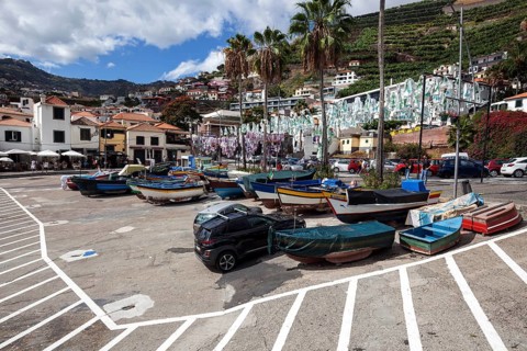 Harbour with colourful fishing boats