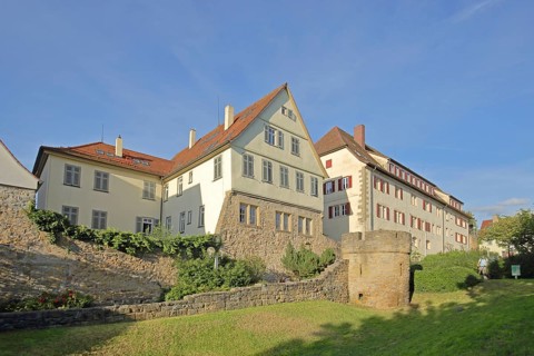 Historic town wall with tower