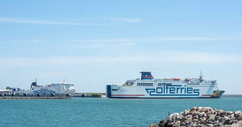 Polferries ferry Mazovia leave Ystad and going to Swinoujscie