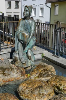The -Fischerbueble- in the Fischerbrunnen by the sculptor Fidelis Bentele