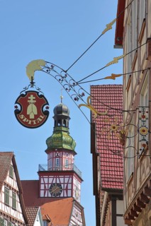 Nose plate with inscription Spital und Turm vom Rathaus erbaut 1724