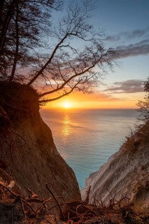 Sunrise at the chalk cliffs Moens Klint
