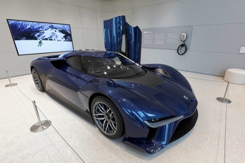 E- car Nio EP9 in the showroom