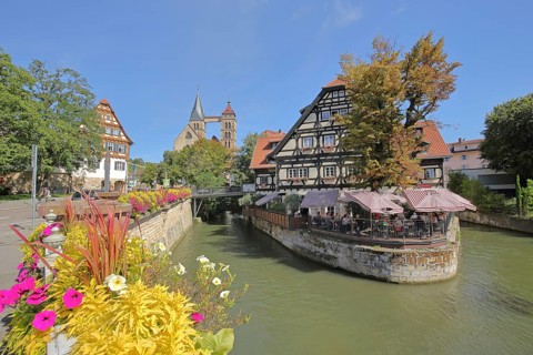 Rems and half-timbered house Restaurant Alte Zimmerei