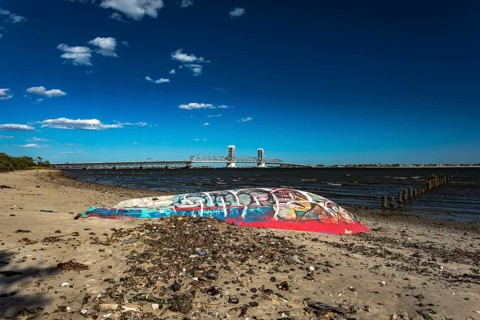 On the Millstone Trail towards the Dead Horse Bay off the Barren Island and Floyd Bennett Field. Brooklyn