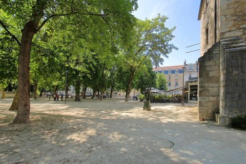 Parc de la place Granvelle with trees and walkers