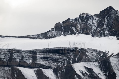 Rugged mountains and ice