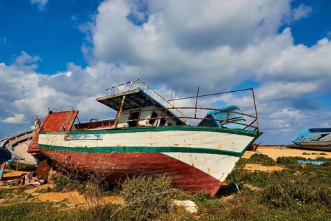 Larger boat with cabin