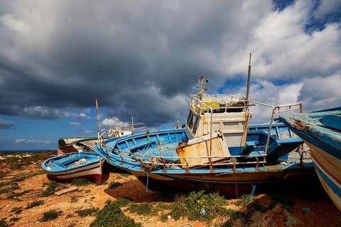 Larger boat with cabin
