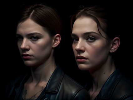 AI generated art: female twins