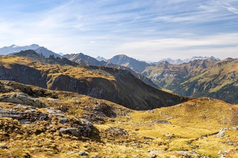 Mountain panorama in the peaks of the Glarus Alps