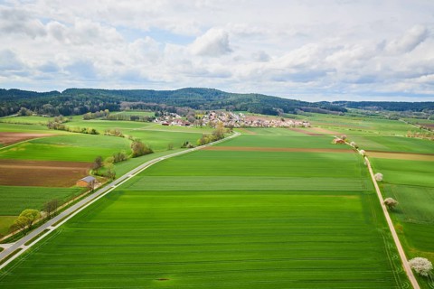 Aerial view of the area around Neumarkt in der Oberpfalz