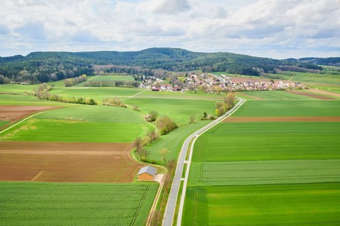 Aerial view of the area around Neumarkt in der Oberpfalz