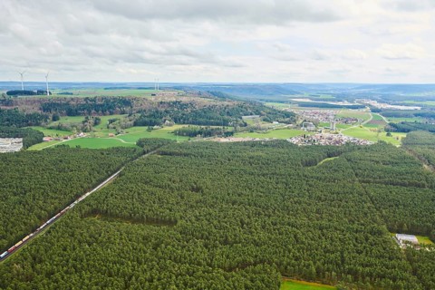 Aerial view of the area around Neumarkt in der Oberpfalz
