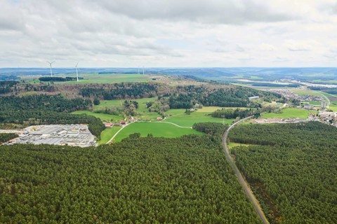 Aerial view of the area around Neumarkt in der Oberpfalz