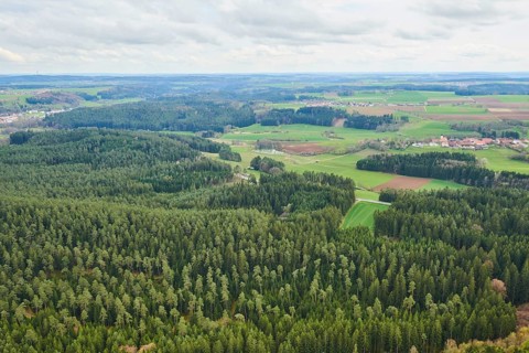 Aerial view of the area around Neumarkt in der Oberpfalz