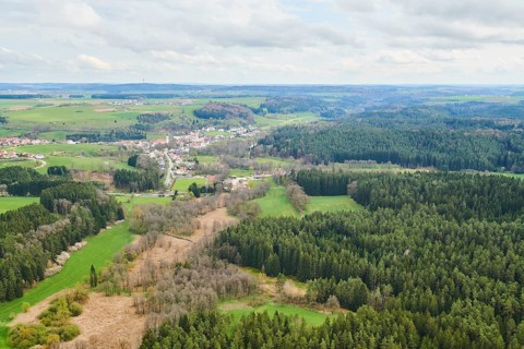Aerial view of the area around Neumarkt in der Oberpfalz