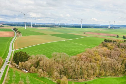 Aerial view of the area around Neumarkt in der Oberpfalz