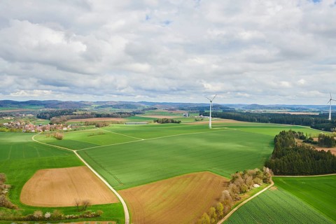 Aerial view of the area around Neumarkt in der Oberpfalz